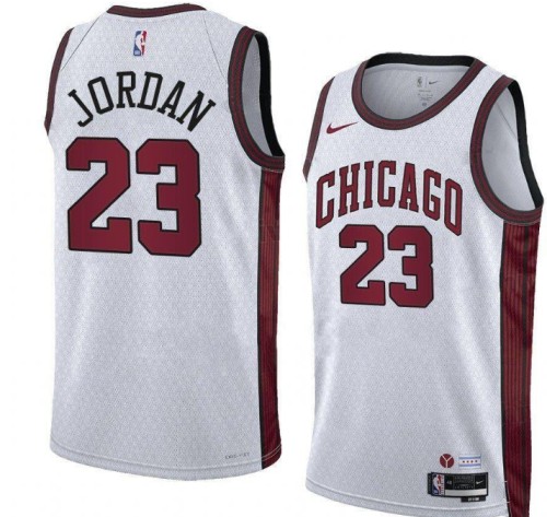Men's Chicago Bulls #23 Michael Jordan White 2022/23 City Edition Stitched Basketball Jersey